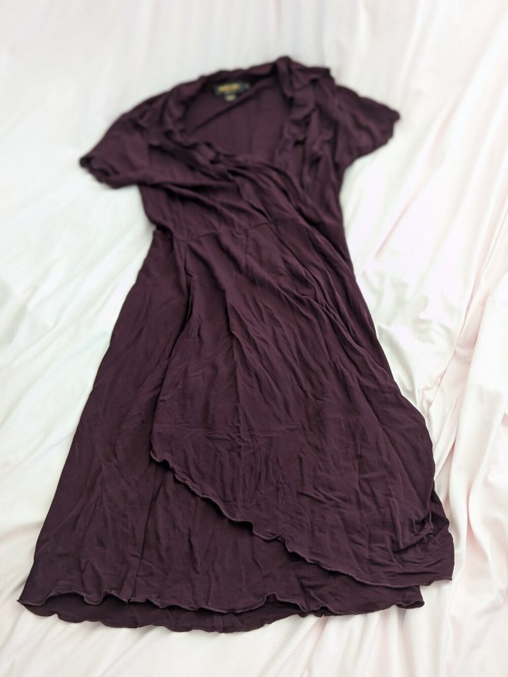 Diesel Black Gold Purple Viscose Wrap Dress XS